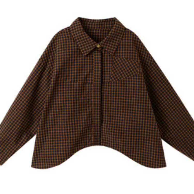 儿童新款复古风女童格子衬衫