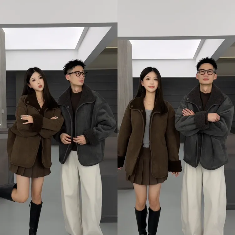 【高品质】秋冬双面穿潮流时尚外套舒适百搭休闲宽松大码保暖男女