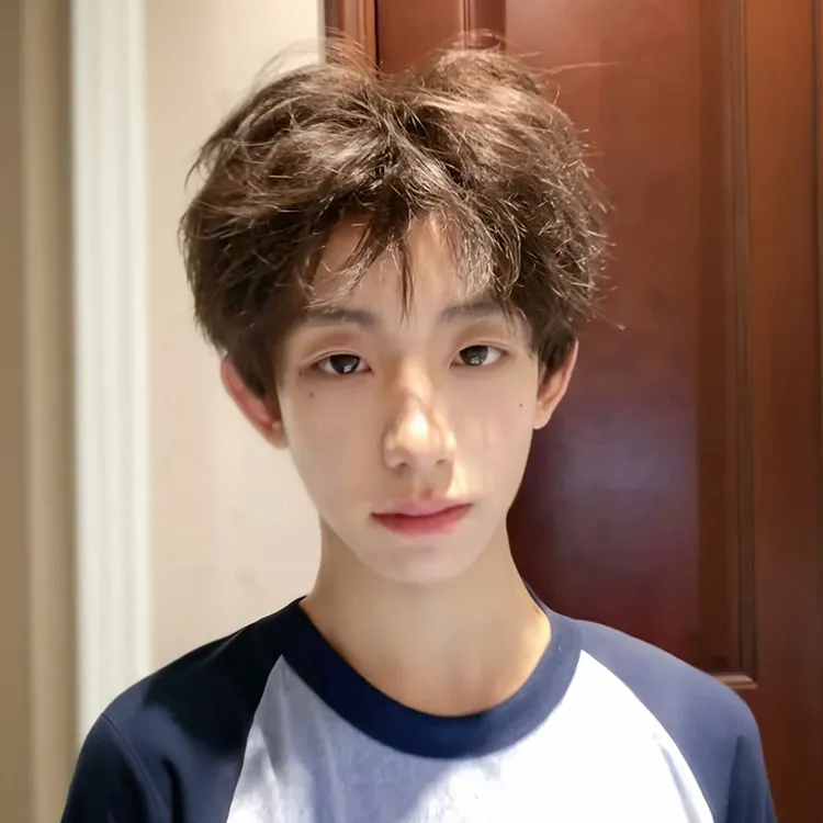 【小夜专属】MEISU也萌假发男韩版蓬松仿真人冷棕色微分碎盖全头套