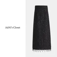 【MiNi推荐】定制立体亮片粗花呢半身裙显瘦侧开衩包臀裙子JC0129