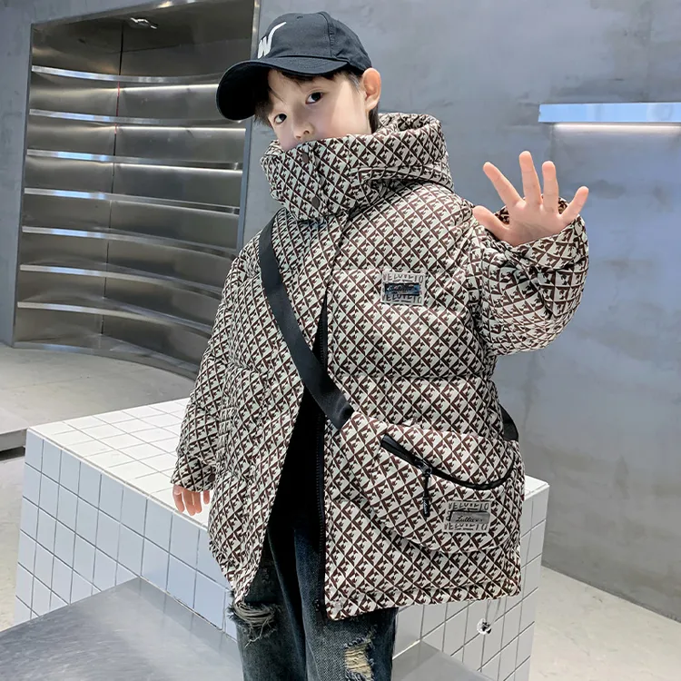 男童棉服冬季2025新款中大儿童冬款男孩洋气棉服冬装夹棉加厚外套