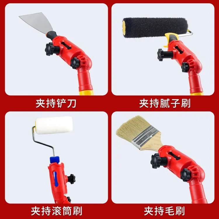 滚筒刷子万向夹持器转接头伸缩杆多功能油漆刷漆工具