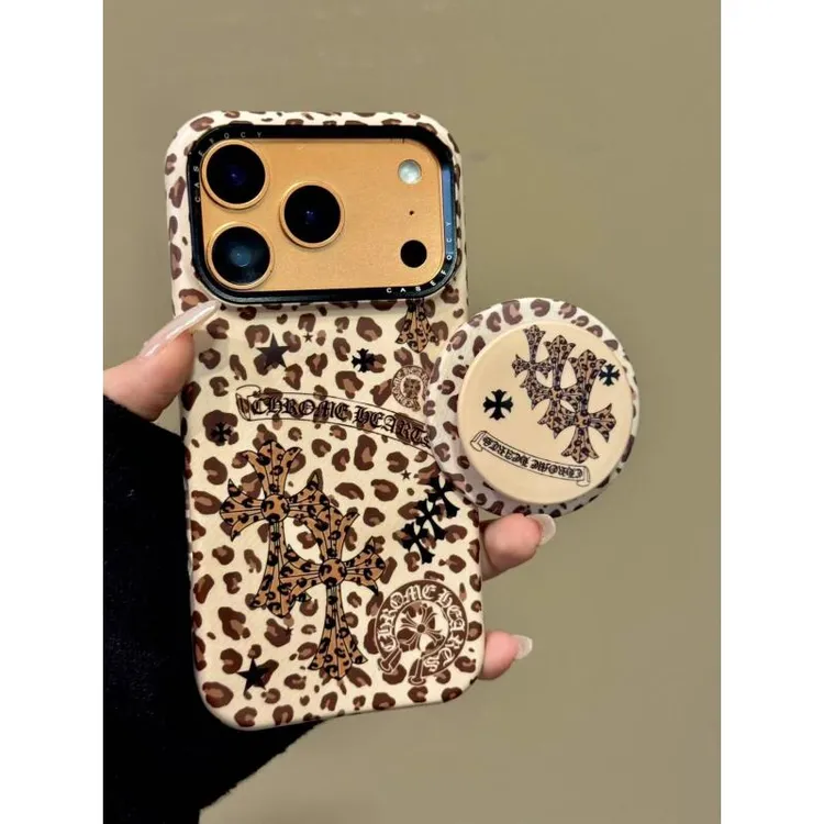 美式ins复古豹纹十字架磁吸菲林适用iphone17promax苹果16手机壳