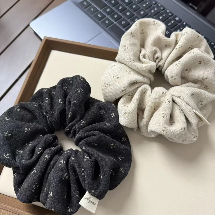 韩系简约小碎花大肠发圈女高级感气质耐用橡皮筋头绳复古马尾头饰