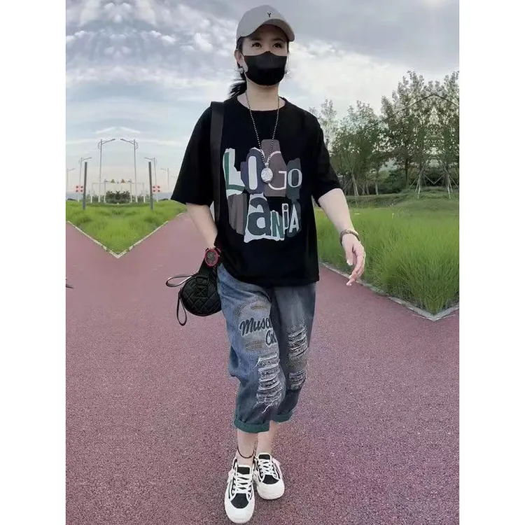 洋气卫衣套装大码运动服春秋潮流年夏季新款两件套美丽+裤休闲