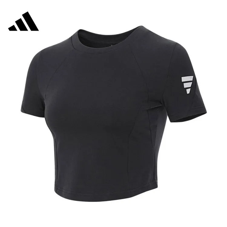 adidas阿迪达斯女子FUSTL W SS T针织无领运动短T恤JW1883