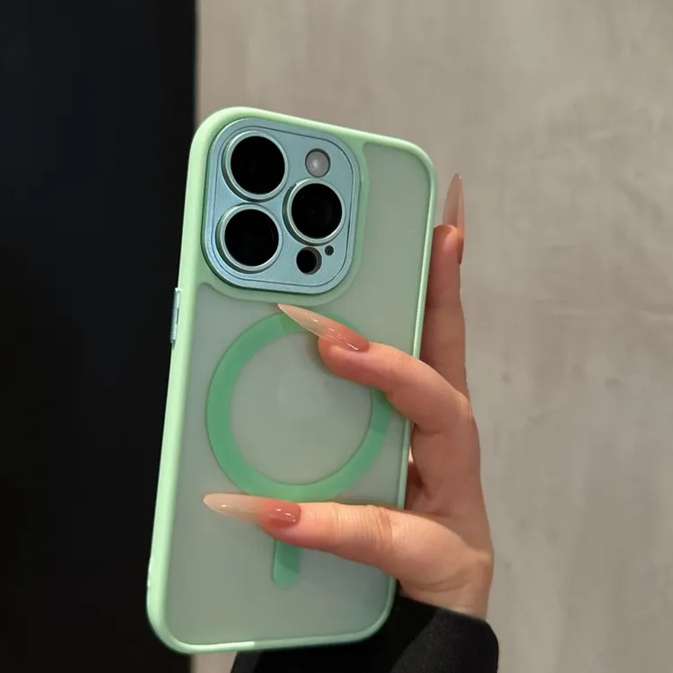 高级磨砂磁吸适用苹果16promax手机壳新款iPhone15简约14个性13女