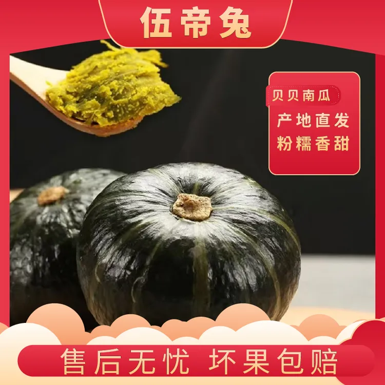 梦瑶专属【伍帝兔】麻籽贝贝南瓜净重5斤粉糯香甜