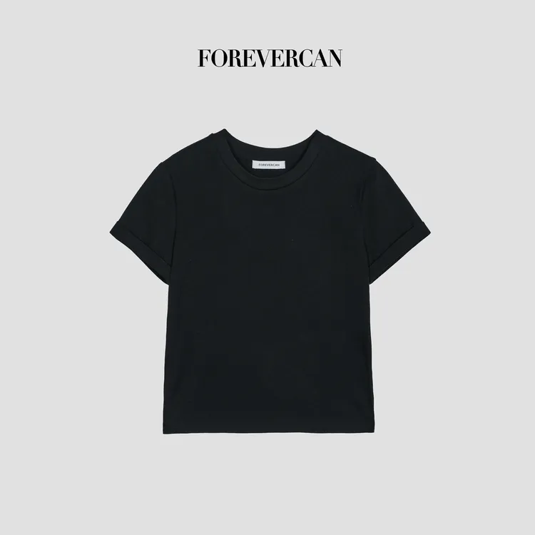 FOREVERCAN“权威短袖”经典基础款徽标百搭短袖T恤 ST23545
