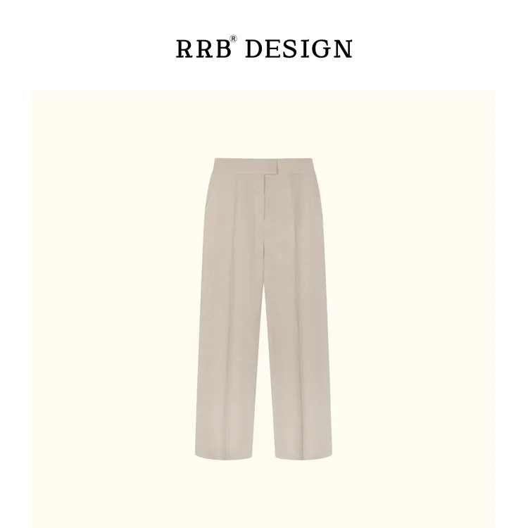 RRB Design「奈斯庄园」宽松显瘦百搭亚麻休闲裤直筒裤