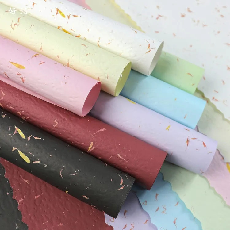 浮雕花瓣纸手撕花瓣压纹纸新款包装纸鲜花花束耐揉花店包装材料