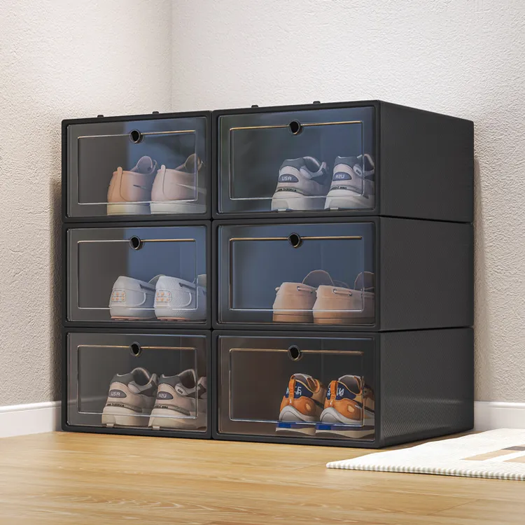 塑料鞋盒家用门口简易鞋架宿舍鞋子收纳神器省空间鞋柜收纳盒透明