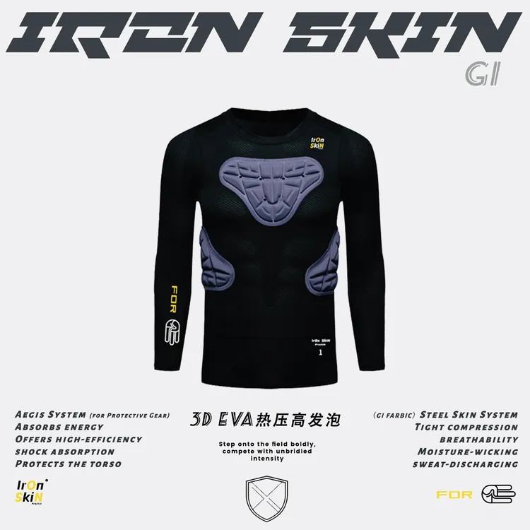 IrOnSkiNProZhzl球员版篮球防撞篮球运动长袖紧身衣男健身