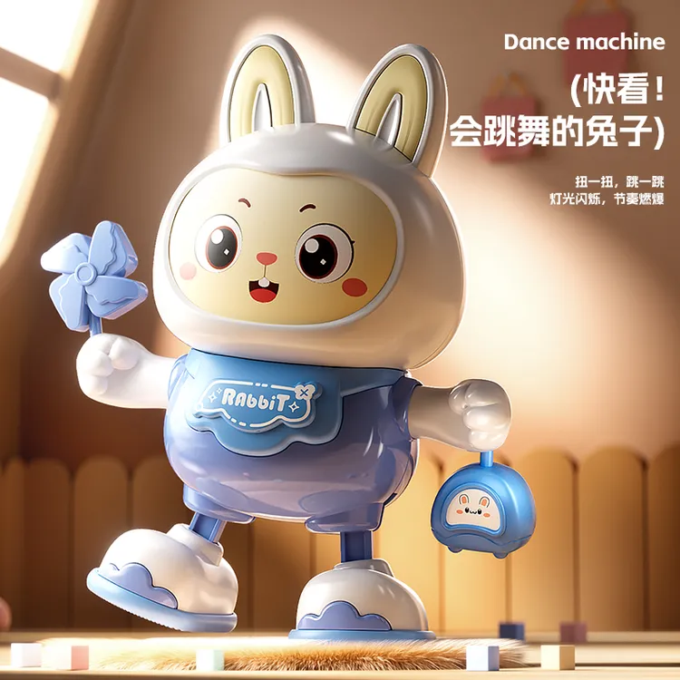 婴儿抬头训练玩具兔子宝宝抬头训练玩具电动唱歌跳舞小兔子0-1岁