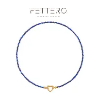 fettero 铜合金项链 【金色圆切青金色心扣项链】手工气质百搭