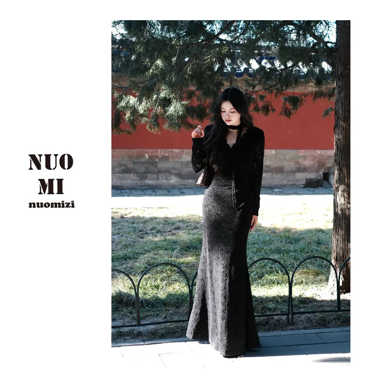 ZOZ糯米子[宛如尤物]内搭打底裙蕾丝包臀鱼尾裙冬连衣裙显瘦长裙