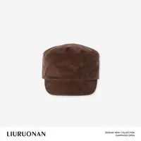 LIURUONAN 25JJ 复古纯色灯芯绒马术帽鸭舌报童帽