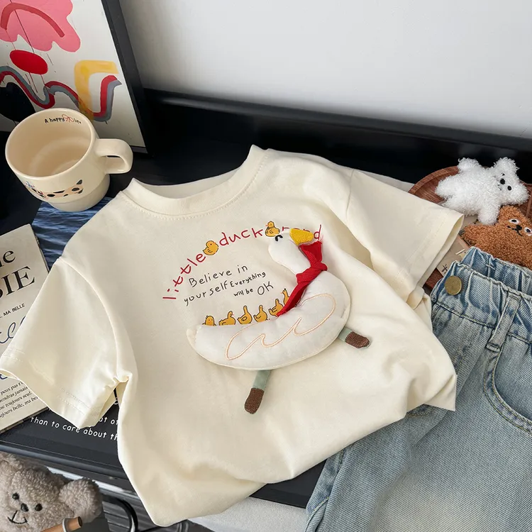 【亲子装】韩系可爱卡通潮牌短袖2025新款男女宝宝宽松上衣潮