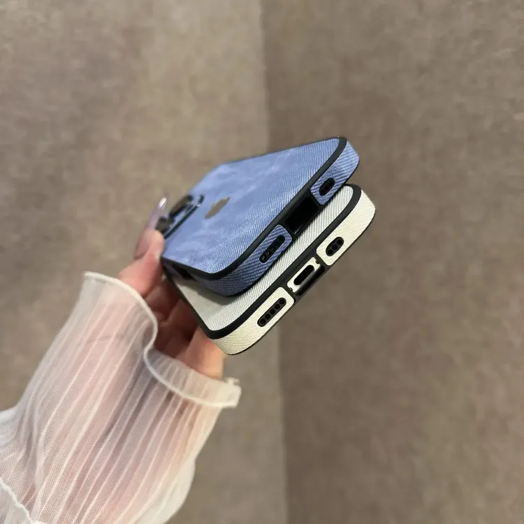 熏衣紫适用苹果16promax手机壳全包15牛仔布14自带镜头膜13/12女
