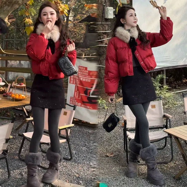 小个子短款红包棉服外套女2025年冬季新款韩版洋气百搭显瘦小棉袄
