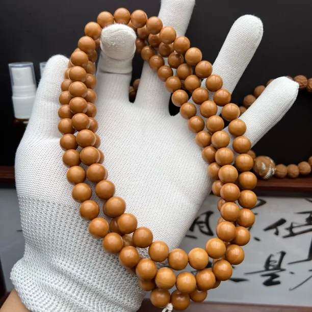 毕业款全品猴头核桃原皮原色圆珠108脖挂10+mm