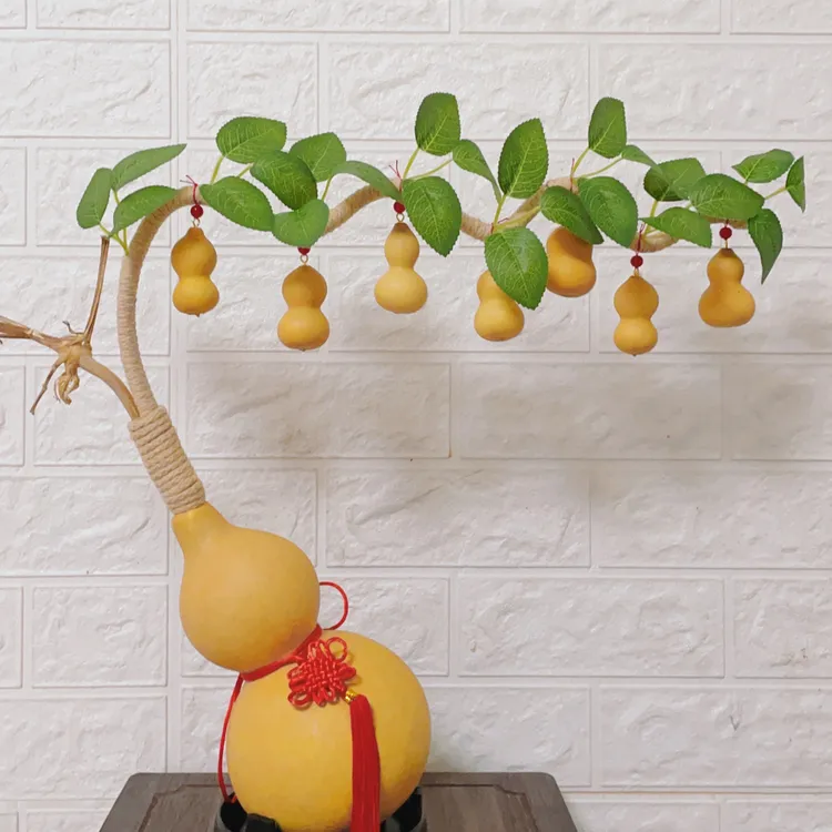 创意新房装饰品家用卧室窗台玄关茶台架葫芦娃招财摆件天然葫芦树