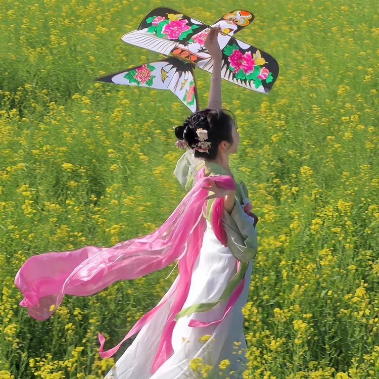 纸鸢古风风筝大人2025儿童春游微风易飞手持写真摄影汉服拍照道具