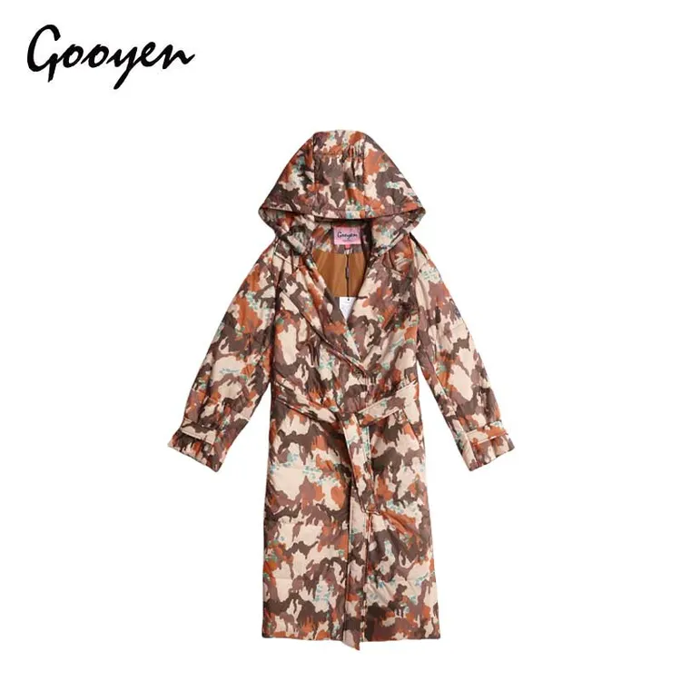 Gooyen|古源 专柜正品 冬季新品 迷彩印花长款棉服
