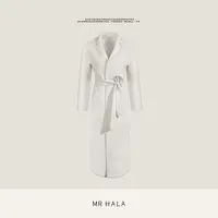 MRHALA 皎岚阔型意织山羊绒手工缝制双面长大衣女 LW51765
