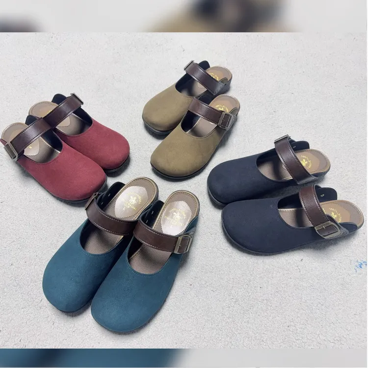 日本正品人气款勃肯鞋软底方头女极简风包头拖