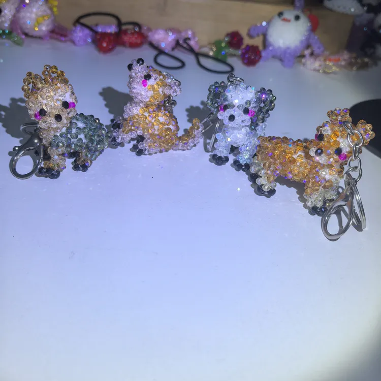 狗狗 手工串珠成品晶晶卡4 新疆西藏不包邮