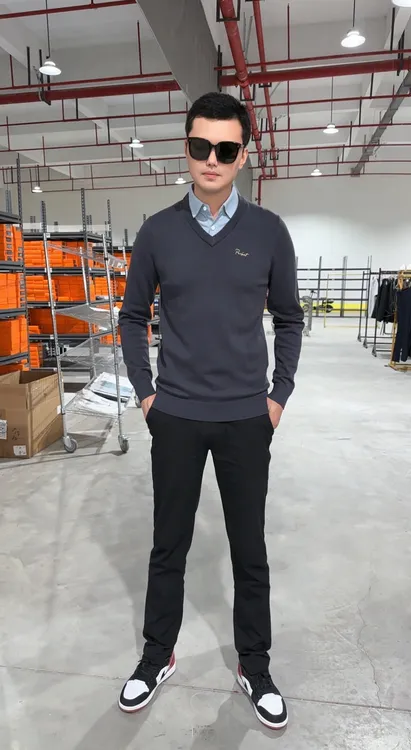 海秋冬男士假两件针织衫03