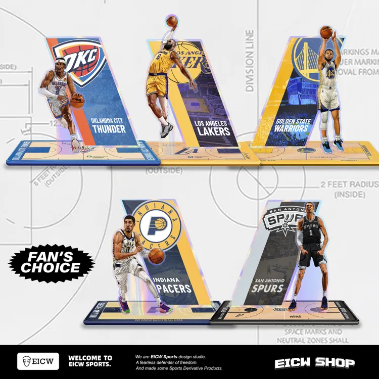NBA球星炫彩亚克力立牌NBA周边纪念品生日礼物礼物篮球周边摆件