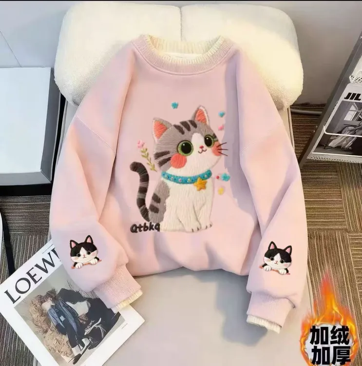 【加绒加厚】女童洋气加绒加厚卫衣2025新款中小大童上衣冬季韩版