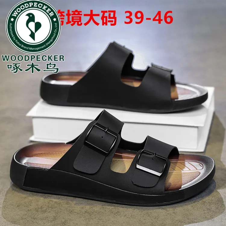 啄木鸟爆款沙滩凉拖鞋软底休闲凉鞋时尚厚底沙滩外穿百搭韩版网红
