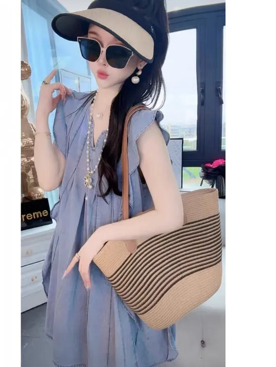 轻奢气质修身连衣裙气质夏季日常中长款女裙K4850