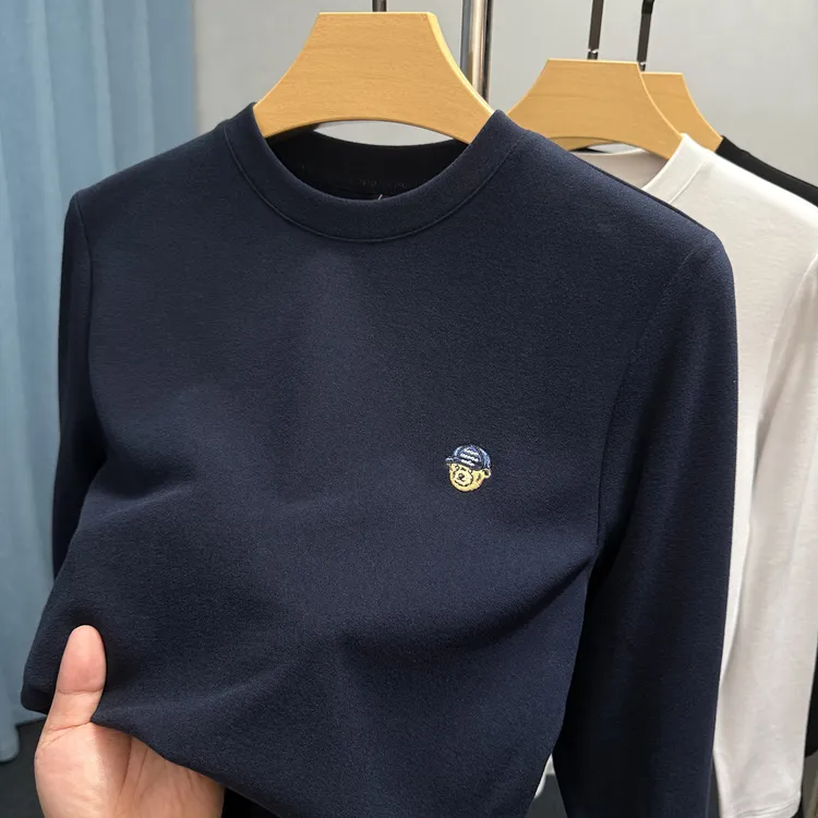 Zero Degree North高端德绒圆领长袖打底衫男士秋冬季保暖内搭T恤