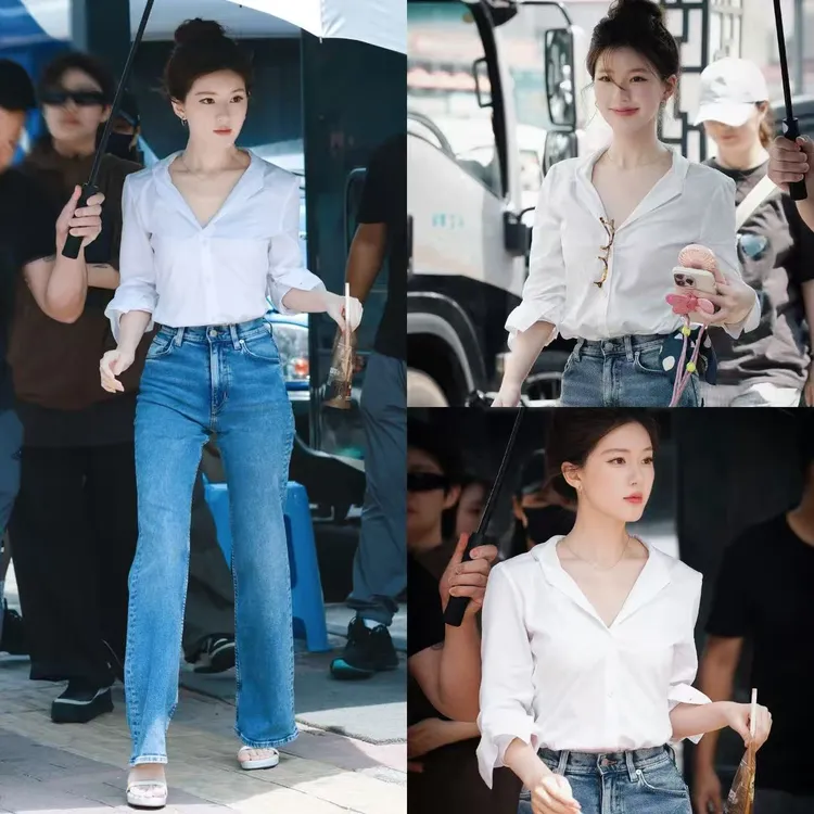 【许妍第二集】高智感气质通勤v领衬衫