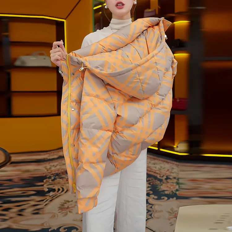 撞色拼接潮流保暖棉服女2025冬季新款韩系百搭极简风棉袄长袖外套