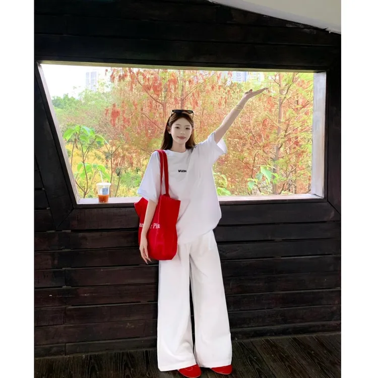 女夏季套装两件套网红洋气炸街女装小众时尚休闲短袖裤子宽松新款