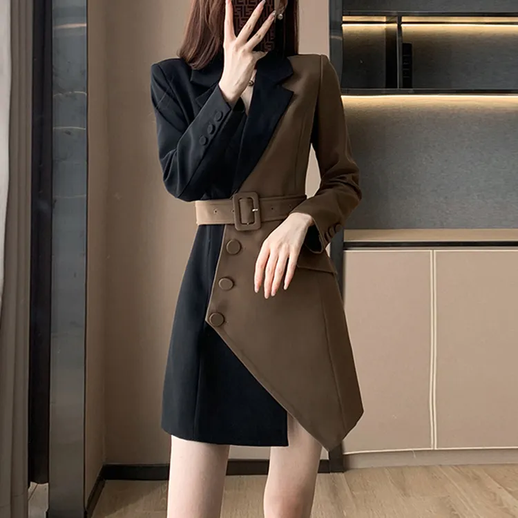 法式气质高级感连衣裙女春季新款减龄妈妈设计感小众不规则西装裙