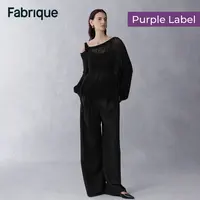 Fabrique Flore 【紫标】宽松绵羊毛羊驼毛微透露肩破坏感针织毛衣