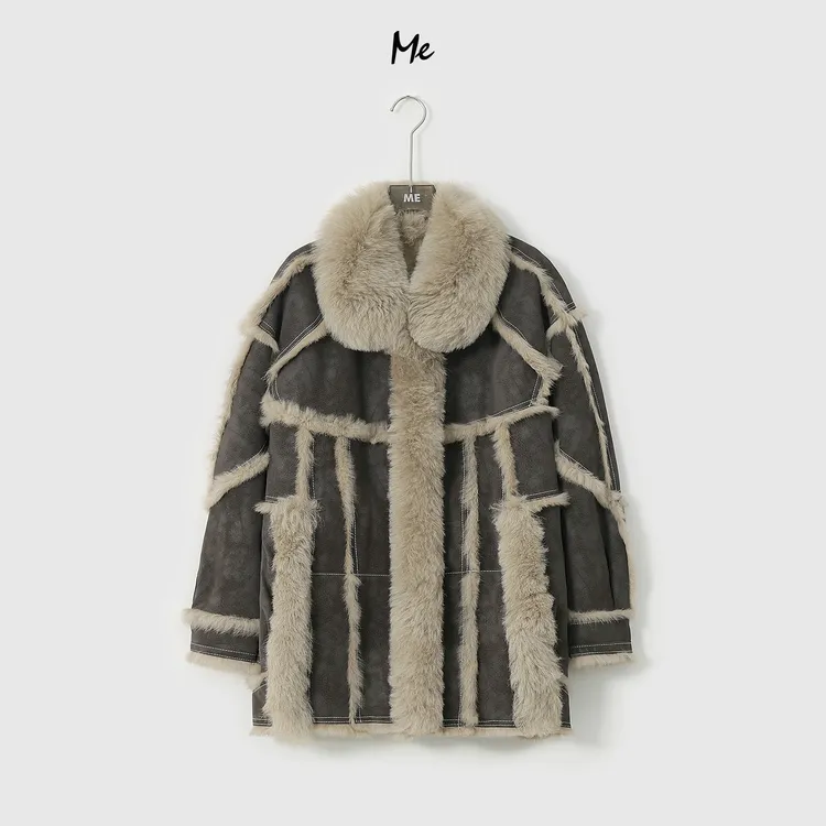 ME【安格拉皮草】矜奢兔皮毛一体长毛感时尚百搭一手长皮草MESA3799