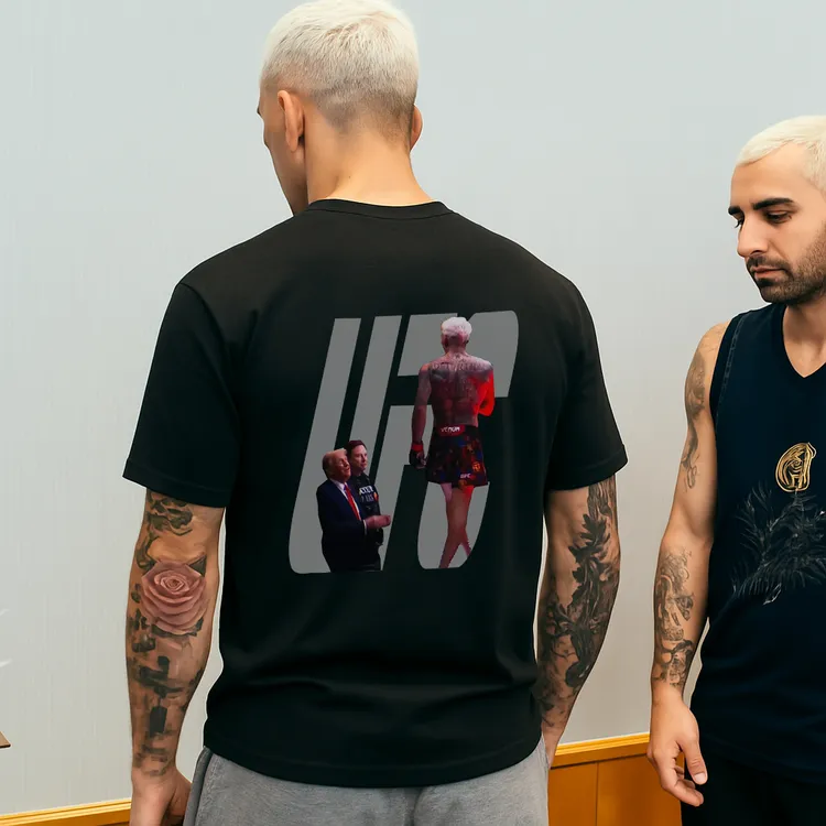 UFC奥利维拉上衣硬汉T恤格斗短袖纯棉美式高街运动训练夏季男百搭