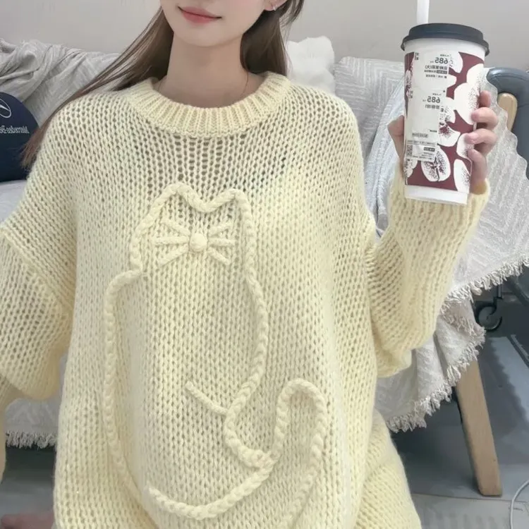 枫枫时尚百搭显瘦洋气设计感小众针织衫女装毛衣上衣2025年秋季新