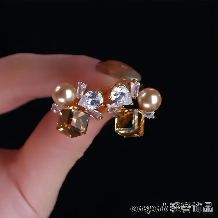 EarSpark 黄铜耳饰 【方糖礼盒】轻奢精致耳钉S925银针气质时尚百搭