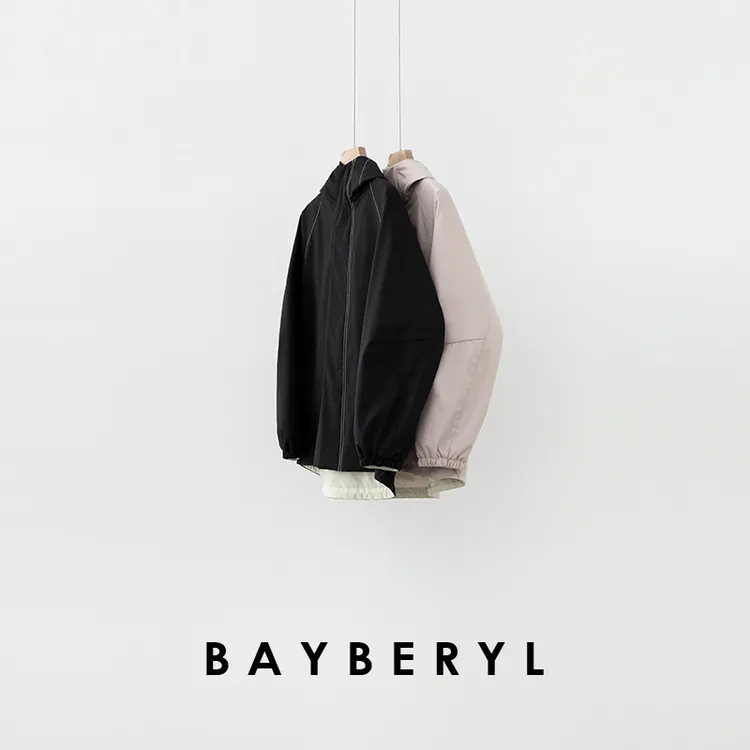 停售-BAYBERYL老贝交界线*两面穿插肩袖冲锋连帽25春外套MF5B0522