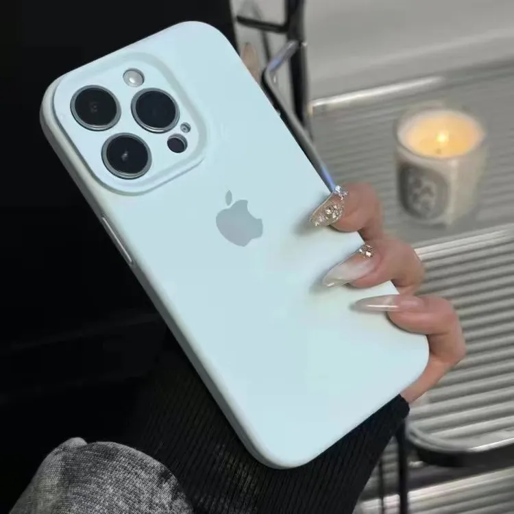 牛奶蓝适用苹果16pro手机壳iPhone15/14液态硅胶13全包防摔12耐脏