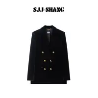 SJJ-SHANG【典藏黑金】真丝丝绒高端线黑金西装外套q135053p