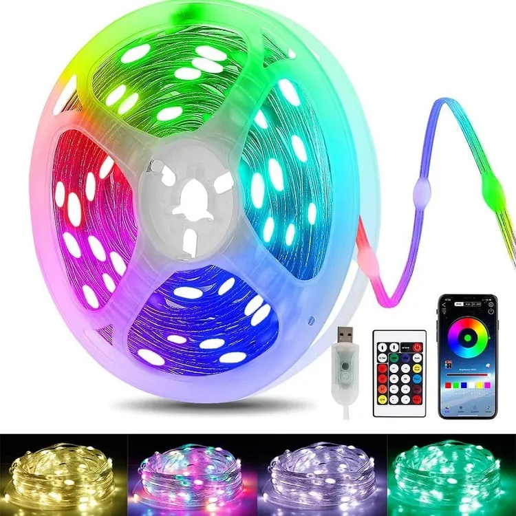 幻彩皮线灯声控串串灯音乐节奏灯夜市摆摊流水跑马灯氛围装饰露营